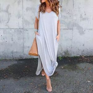 Gray maxi dress